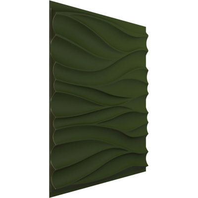19 5/8"W x 19 5/8"H Ripple EnduraWall Decorative 3D Wall Panel, UltraCover Satin Canyon Green (Covers 2.67 Sq. Ft.)