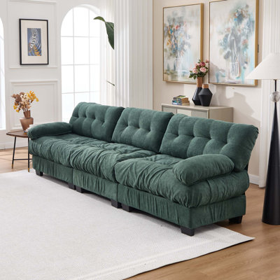 Modular Cloud Couch with Deep Seating and Throw Pillows