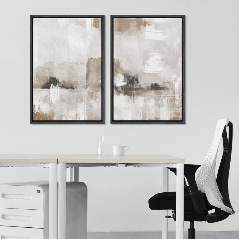 Color Blocks " Pastel Grunge Paint Stroke Abstract Modern Art Wall Decor Artwork Calm Relax " 2 - Pieces, 36" H x 24" W