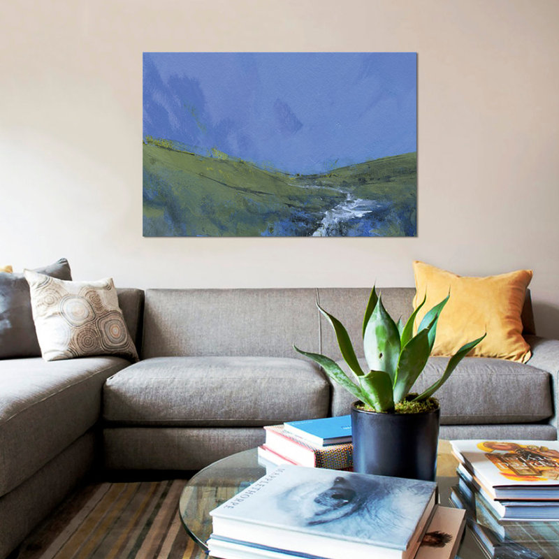 «Afon Claerwen», reproduction sur toile, H 26 po x l 40 po x P 1,5 po, Pas de tapis, Toile tendue