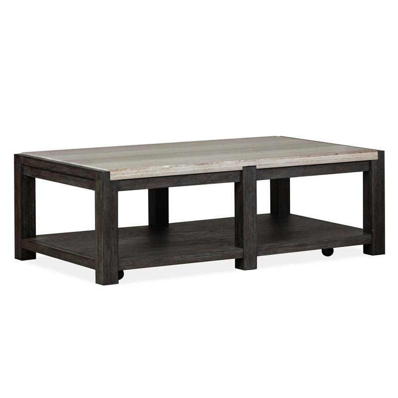 Wilmot Rectangular Cocktail Table With Casters, Black