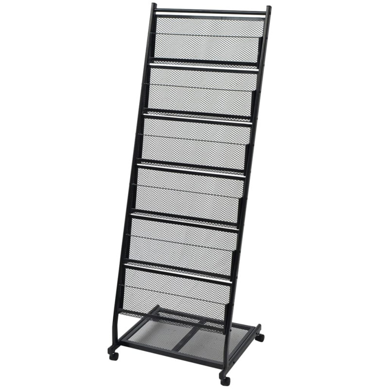 Porte-revues noir 18,7 po x 16,9 po x 52,4 po