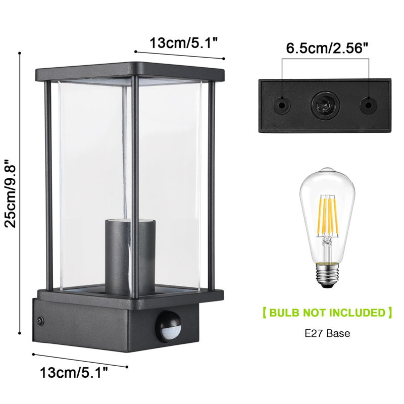 Motion Sensor Outdoor Wall Lights Mains Powered, Outside Wall Lantern
