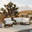 Avion 43" Wide Outdoor Curved Patio Sectional with Sunbrella Cushions-1277529348-1257844919