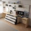 Bureau d'ordinateur extensible pour 2 personnes jusqu'à 144 po avec 6 tiroirs de rangement Modern Home Office-1085550524