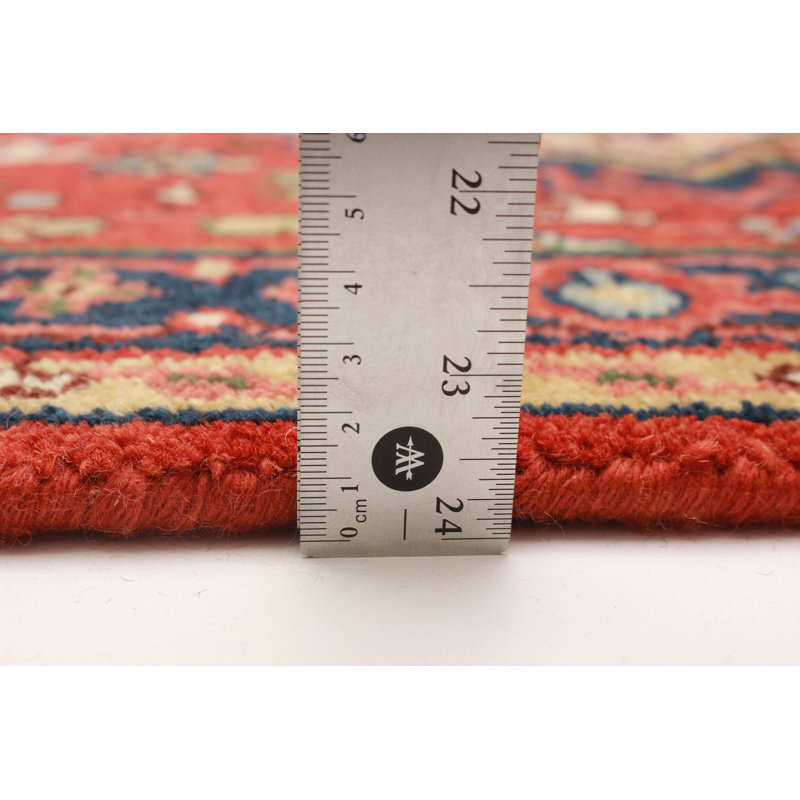 Tapis rouge en laine noué à la main Serapi Heritage 2 pi 7 po x 12 pi 0 po