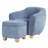 EZ Assembly 2-Piece Contemporary Bouclé Upholstered Lounge Chair And Small Storage Ottoman-343586469