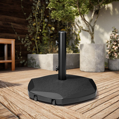 Moak 55 lb Base de parasol autoportante en béton avec roues   