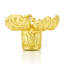 FLORAL KNOB; CLEAR CRYSTAL SATIN GOLD FINISH