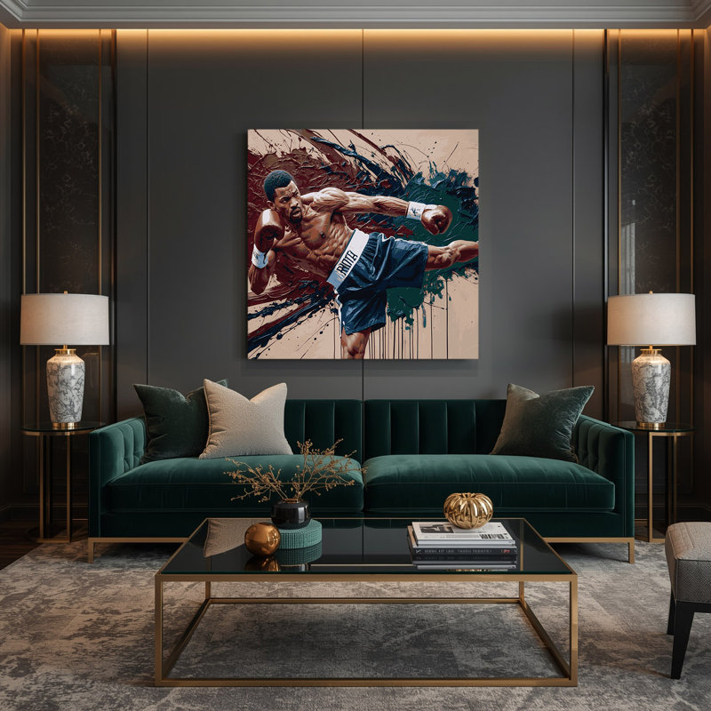 Art sur toile beige Sports Boxing, H 12 po x l 12 po