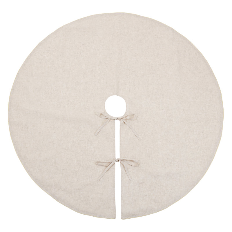 Toscana 84" Gold Linen Blend Christmas Tree Skirt