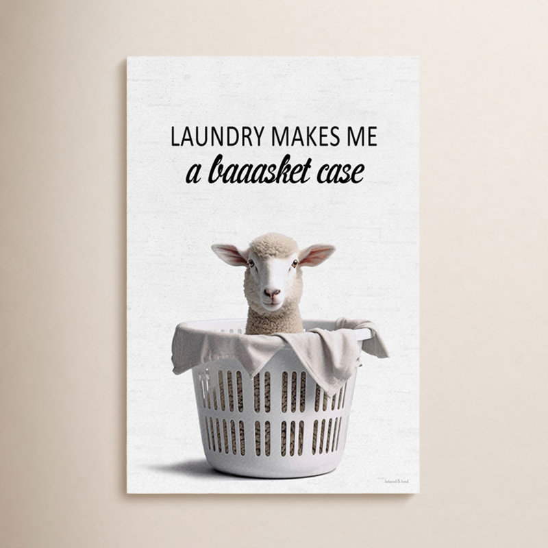 Baaasket Case Laundry Sheep - Panier à moutons contemporain, H 16 po x l 24 po