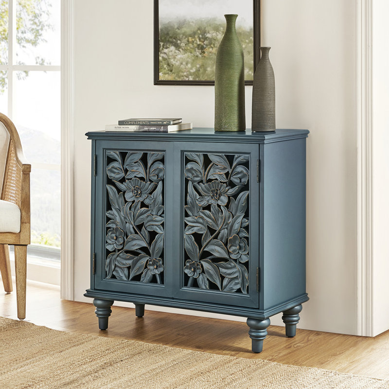 Hayter Traditional 32" Tall 2 Door Accent Cabinet with LED Light, Blue