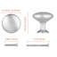 Boutons d'armoire, paquet de 25, poignées de porte et poignées de porte en alliage de zinc de 1,1 pouce, boutons de commode de cuisine champignon, quincaillerie d'armoire avec vis pour tiroirs de placard de salle de bain, couleur nickel
