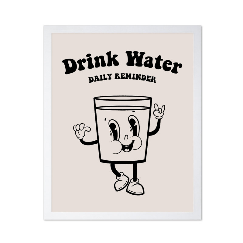 Drink Water No1, Affiche, Encadrement blanc, H 16 po x l 20 po