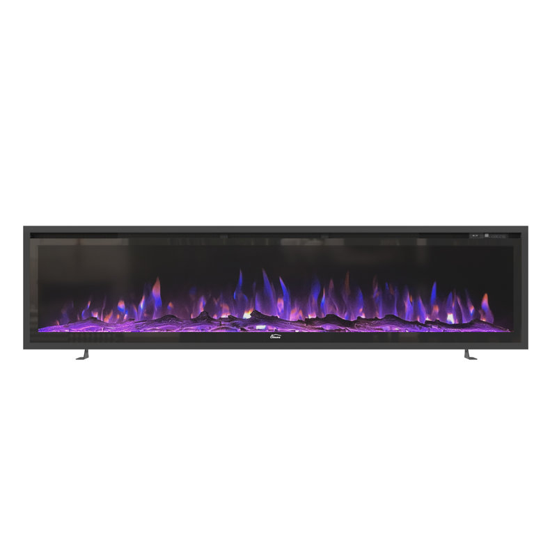 Ressington Recessed Wall-mounted Freestanding Electric Fireplace, 17.72" H x 73.23" W x 5.5" D