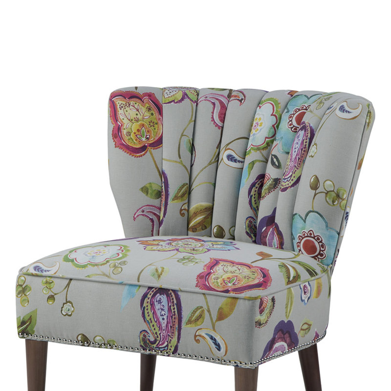 Korey Channel Back Slipper Chair, Multi-Tonal Purple Polyester Blend