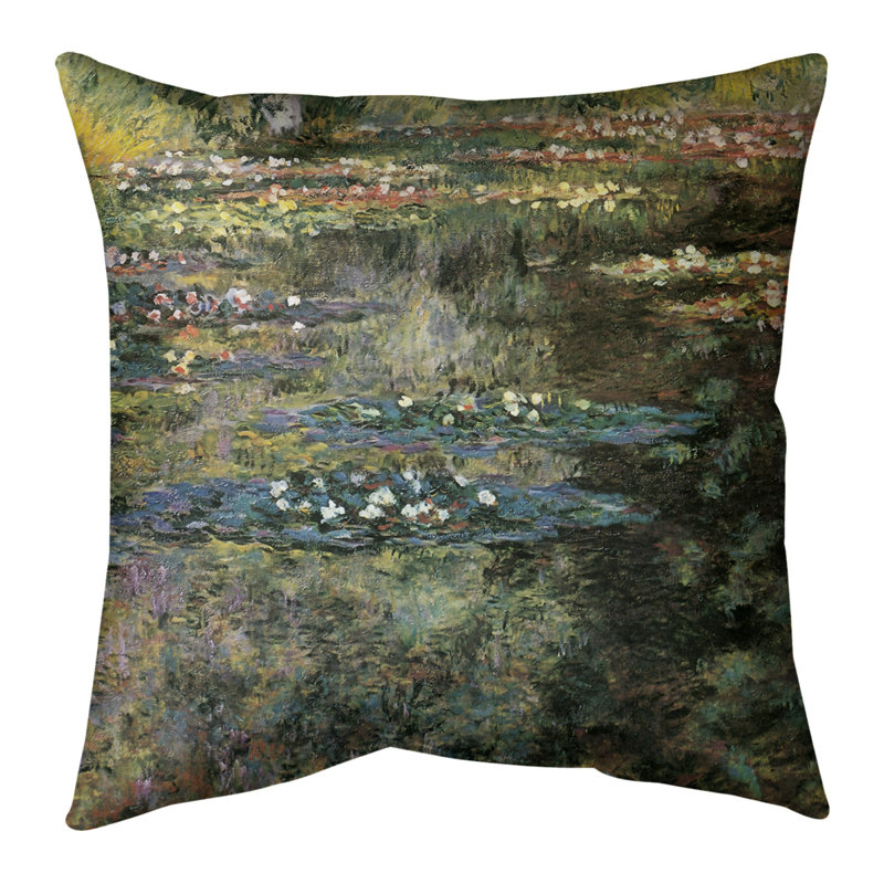 Claude Monet Floral Reversible Throw Pillow, 28" x 28"