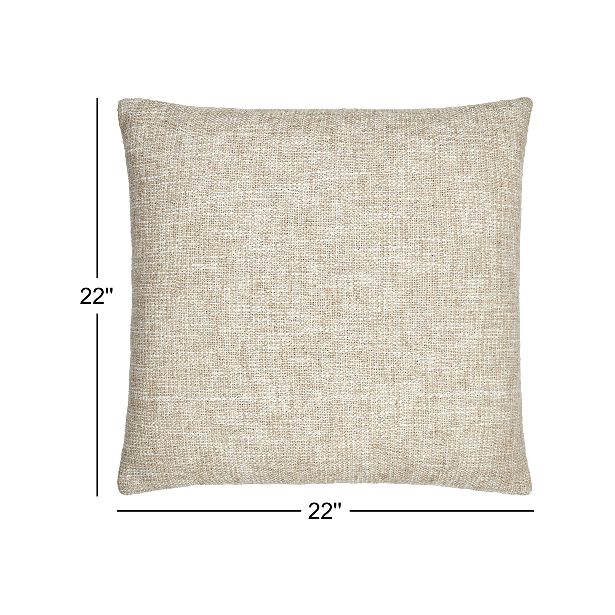 Danube Throw Pillow, Bone/White, 22"H x 22"W, Polyester/Polyfill