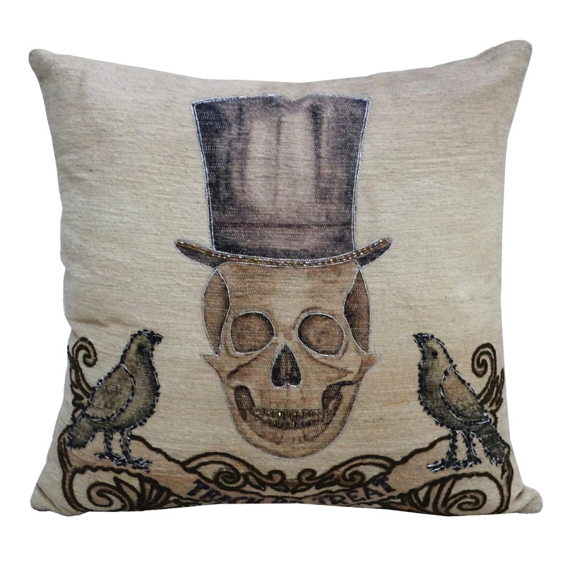 Menoken Embroidered Cotton Blend Throw Pillow