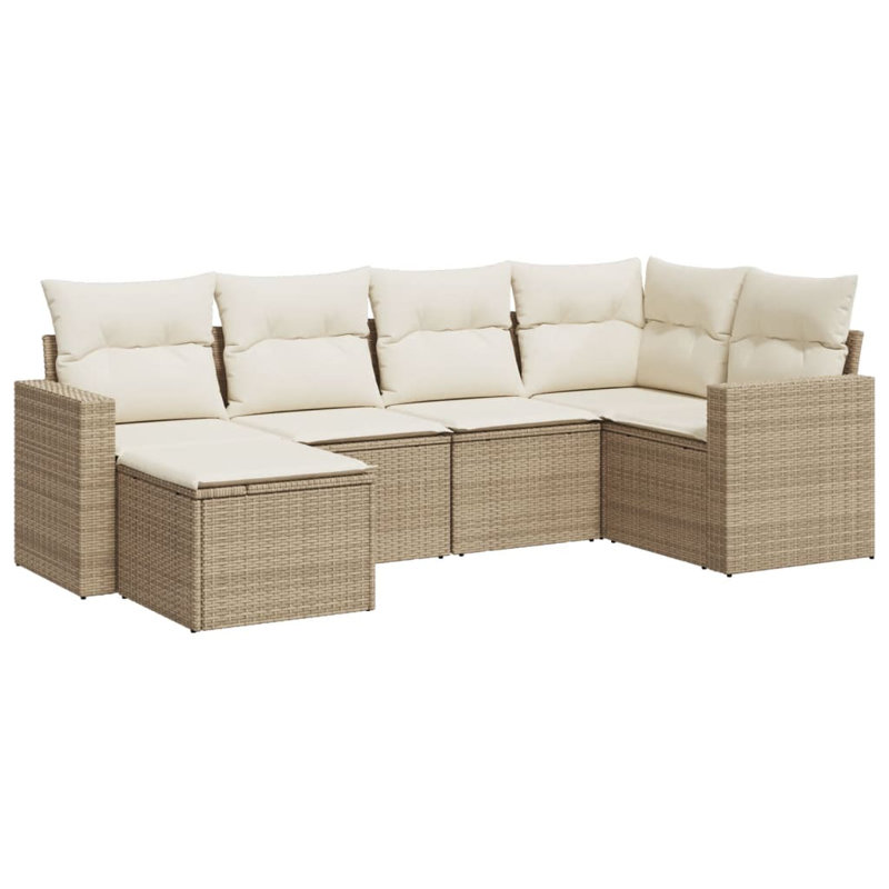 Vidaxl Garden Sofa Set PE Rattan Large Adjustable Armrests