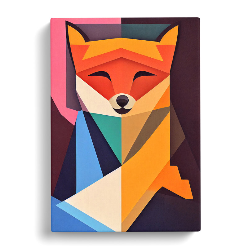 Fox Suprematism - Wrapped Canvas, 76cm H x 50cm W x 3cm D