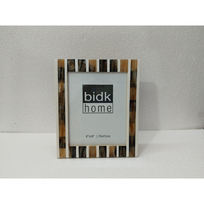 Cadre photo en corne blanche et jaune 5 x 7 po, 8 po x 10 po