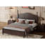 Structure de lit plateforme en bois, lit plateforme de style rétro avec support en lattes de bois-1244382285