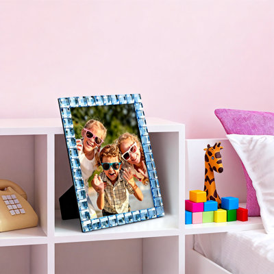 Picture Frame, Sparkling Jewel Design For Photo Display And Home Decor  (Blue)
