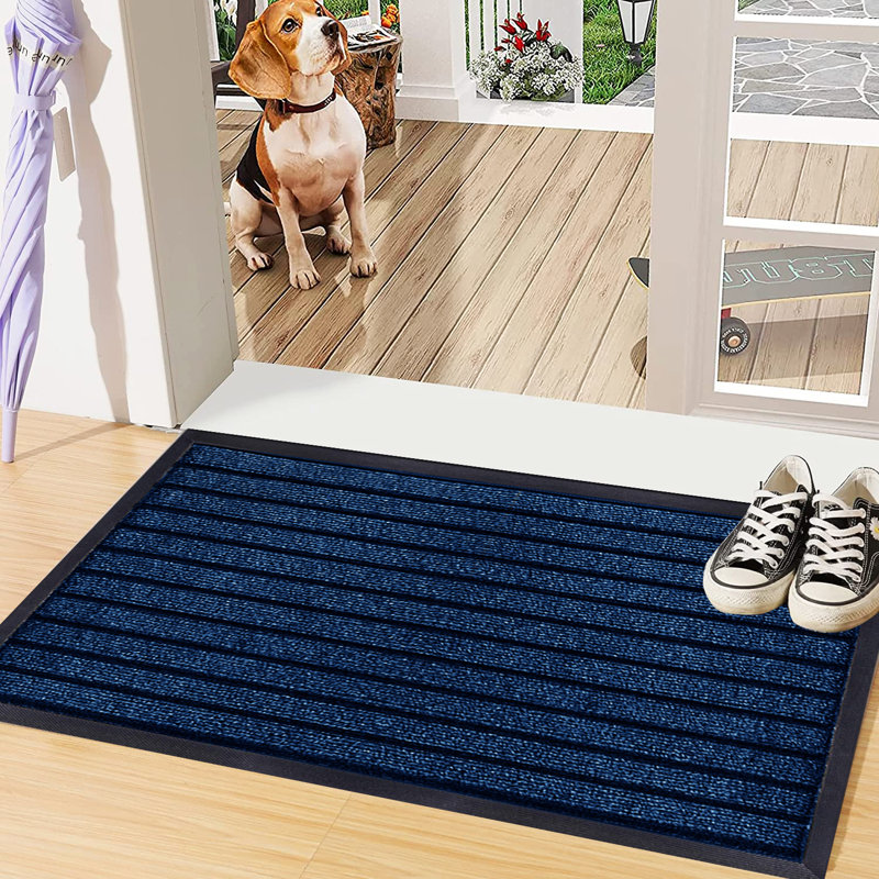 Kissy Non-Slip Doormat, 60cm W x 180cm L, Blue