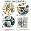 Mediterranean Tiles In Retro Blue VIII - Abstract Tile Canvas Wall Art-878519441-878519440-878519443