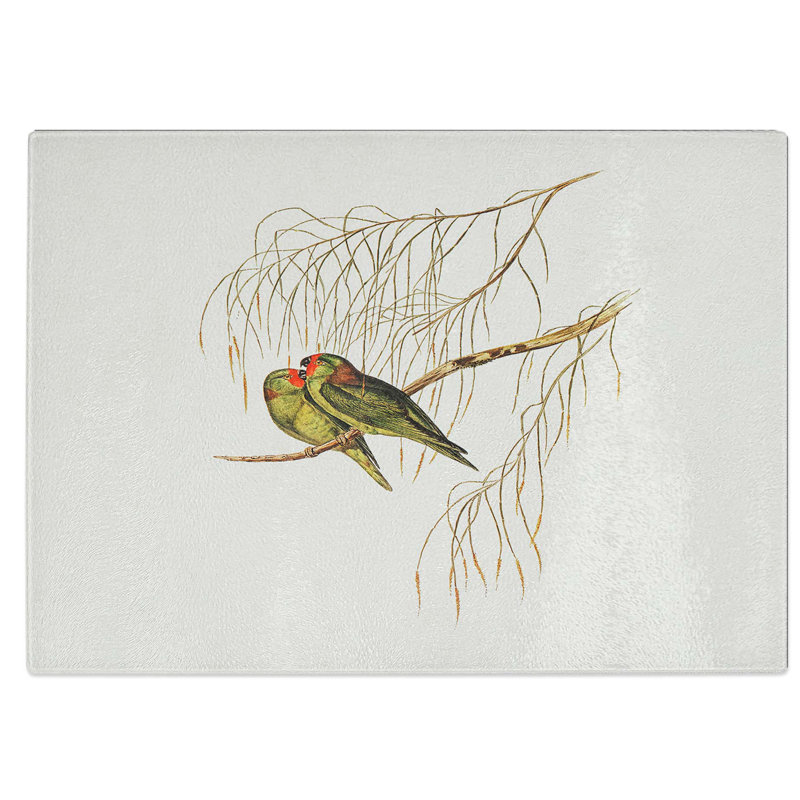 Glass Little Lorikeets by Elizabeth Gould Chopping Board, 28.5 cm W x 20 cm L