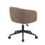 Chaise de coiffeuse pivotante avec roulettes Kaylee, dossier tonneau capitonné en tissu souple, rotation à 360 degrés-1463561363