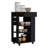 Kitchen Cart,  One Drawer, Two Open Shelves, Four Casters -Black / Light Oak-2133616430