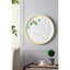 Miroir mural en bois de manguier de style transitionnel avec cadre en bois de manguier massif pour salle de bain, console de vestibule posée contre le mur-436514254