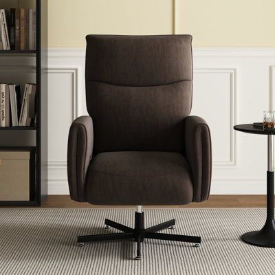 Fauteuil inclinable électrique pivotant à 360 degrés, inclinable électrique et à chargement en C, rembourré de velours, pour le bureau personnel et le salon, facile à assembler, fauteuil brun, fauteuil d'appoint rembourré