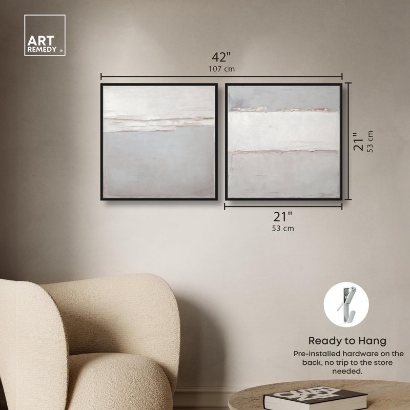 "Luxe", ensemble de 2 reproductions d'art sur toile par , H 21 po x l 21 po, Noir