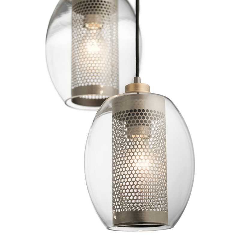 Earline 3 - Light Antique Pewter Cluster Pendant