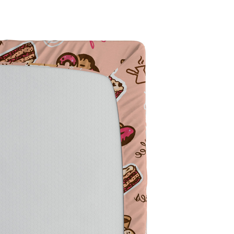 Microfiber Fitted Sheet, Full/Double Fitted Sheet, Pink Teddy Bear