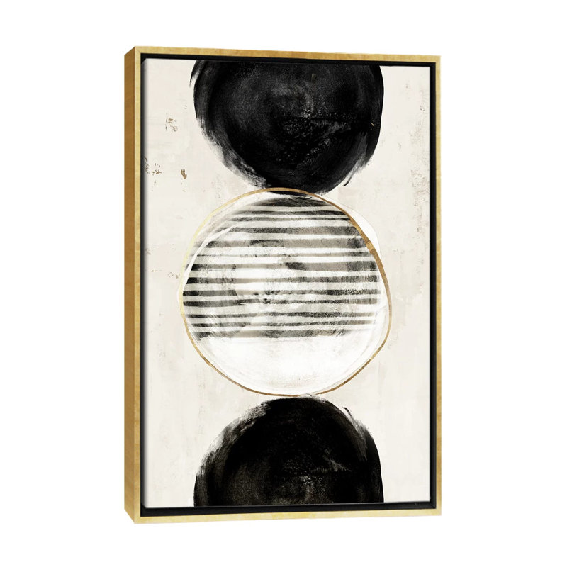 «Balance and Harmony» par Eva Watts - impression d'art graphique, H 48 po x l 32 po x P 1,5 po, Toile encadrée d'or