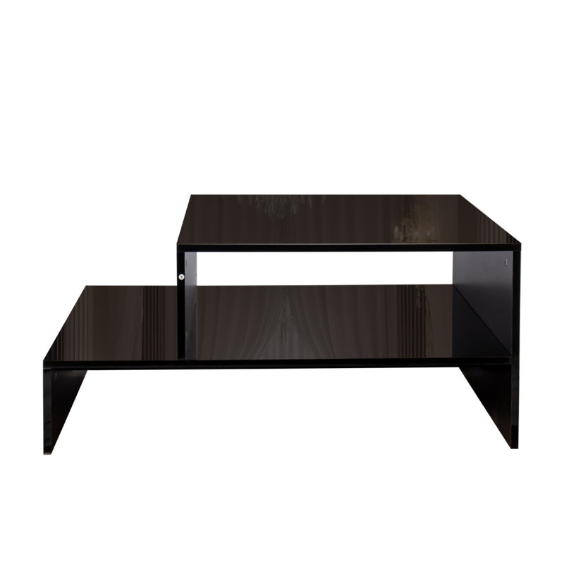 Coffee table with unique architectural shape, Black
