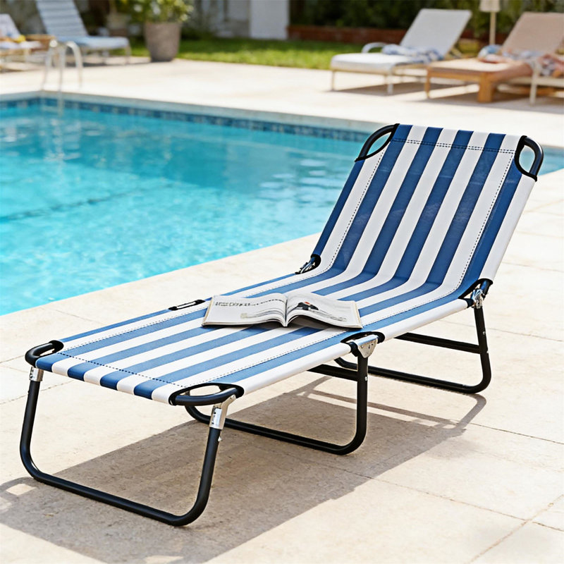 Chaise longue de bronzage pliante pour l'extérieur