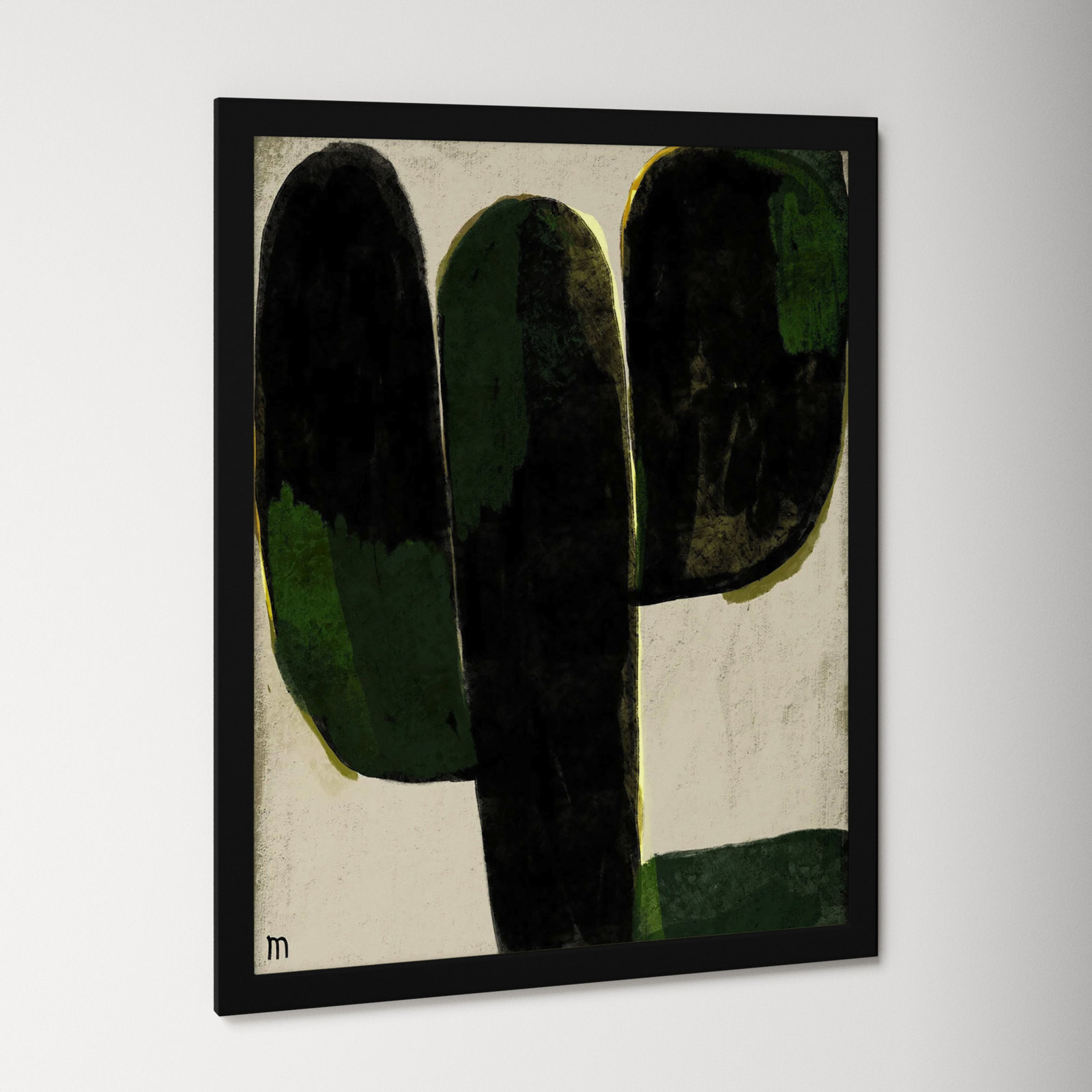 Succulent #1 by StudioM, 50" H x 40" W x 1.25" D, Black