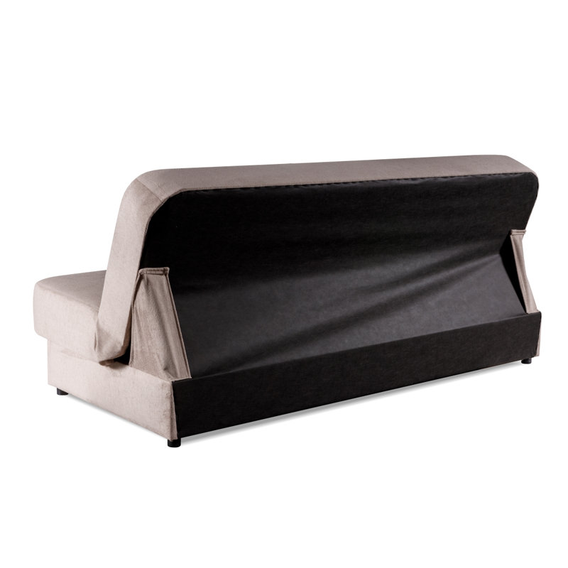 Tariya 3 Seater Velvet Sofa Bed, Beige