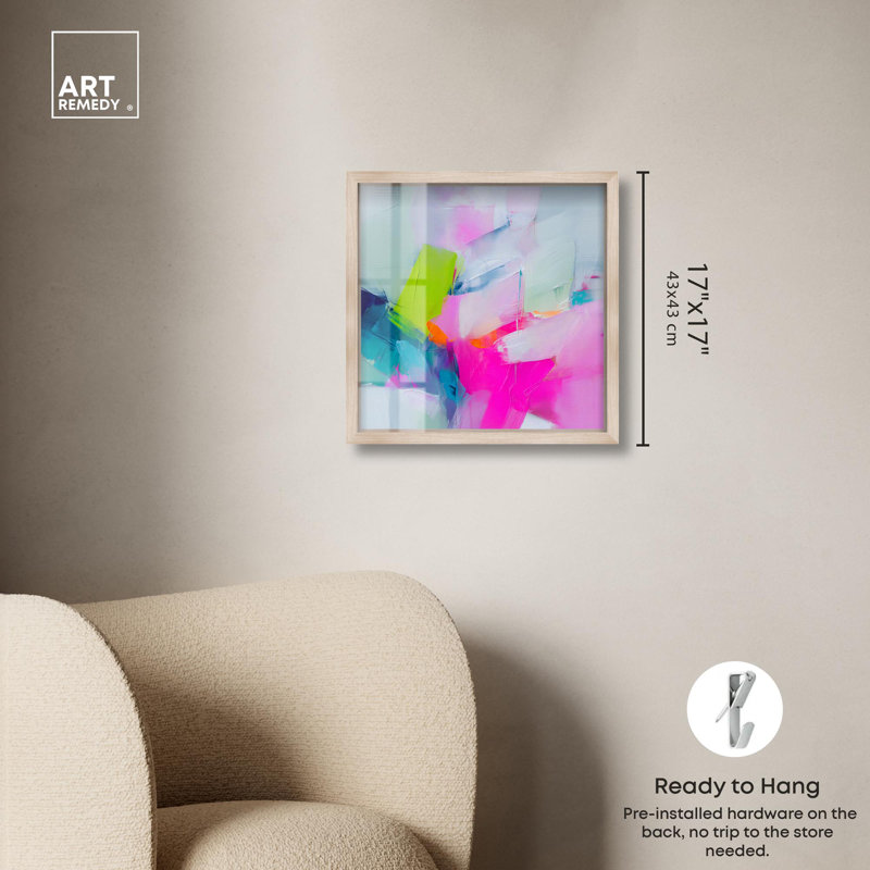 Décoration murale pastel Neon Cloudscape II par Art Remedy, H 17 po x l 17 po, Crème, crème