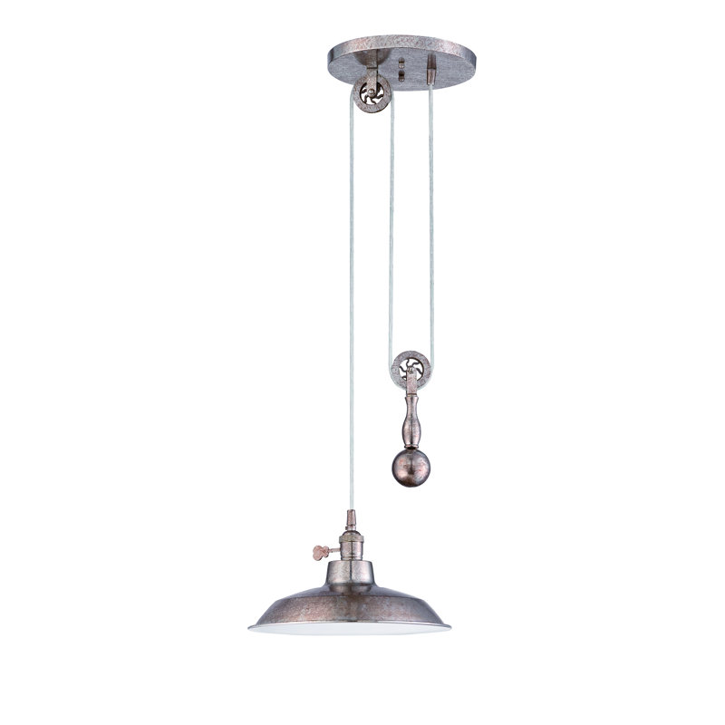 Pulley 1 - Light Single Pendant, Tarnished Silver