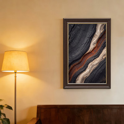 Art texturé sur toile texturé noir et rouille