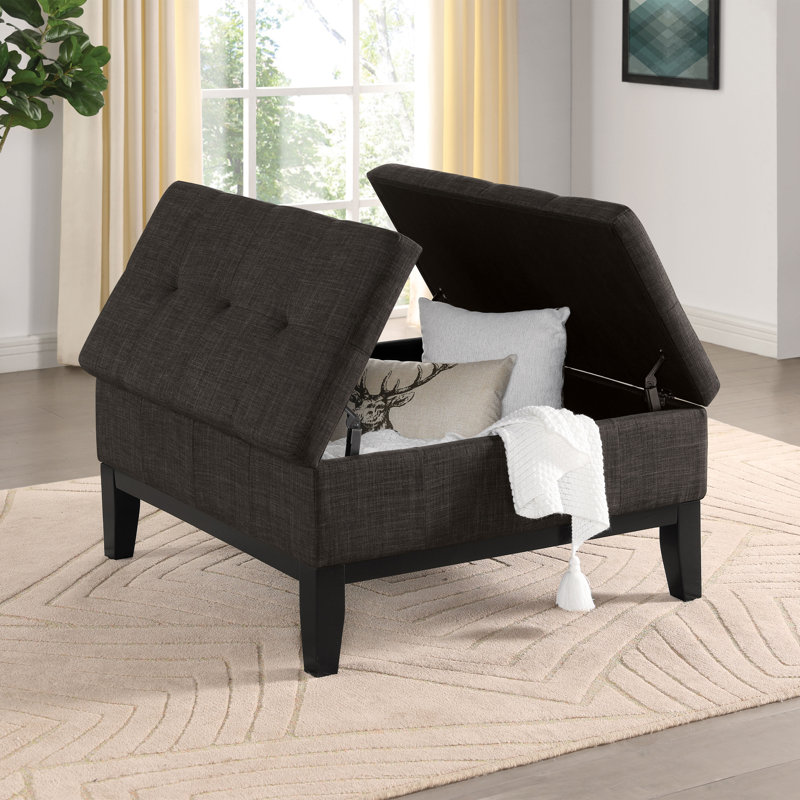 Baudelio Upholstered Ottoman, Gray