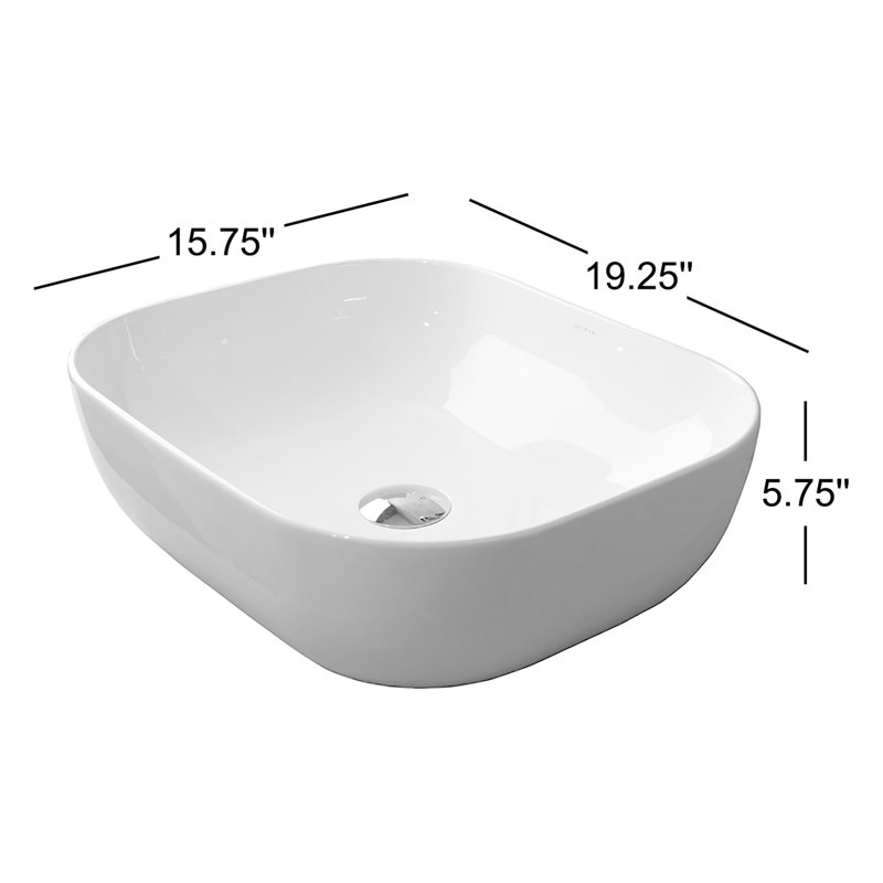 Navi 19.88'' L Bathroom Sink, White
