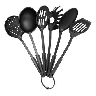 Heat Resistant Cooking Utensil Set - Non-Stick Silicone, BPA & Latex Free,  5 Pieces: Spatula, Turner, Spoonula, Mixing Spoon & Soup Laddle, Superior